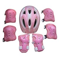 Choson Vic 7Pcs Ice Skating Protective Gear Bicycle Dirt Bike Helmets Kids Child Sports Safety Scooter Cycling Set Ages 3-5-8 - B07GDTT66H