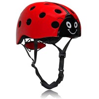 Dostar Kids Adjustable Cute Ladybug Helmet Safety Cycling Skateboarding Skating Durable Multi-sport Kids Bike Helmets for 3 to 10 Years old Boys/Girls - B0774SDQGZ