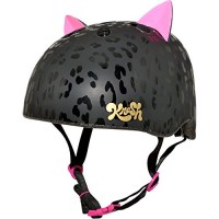 Krash! Leopard Kitty Safety Helmet Black - B076BT9QM1