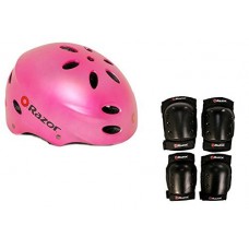 Razor V17 Child Skateboard/Scooter Pink Sport Helmet w/ Pro Elbow & Knee Pads - B00RIZ0VF4