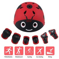 DDGG Kids Protective Gear Set Child's Adjustable Helmet Knee Pads Elbow Pads Wrist Pad Skateboard Roller Skating Cycling Rollerblades - B07FCNXST6