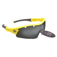 Rayzor Liteweight UV400 Yellow Sports Wrap Cycling Sunglasses  Vented Smoked ... - B00C0YN7YK