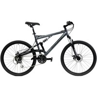 2018 Gravity FSX 1.0 Dual Full Suspension Mountain Bike with Disc Brakes  Shimano Shifting (Gray  17in) - B00GM1MMAM