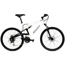 2018 Gravity FSX 1.0 Dual Full Suspension Mountain Bike with Disc Brakes  Shimano Shifting (White  21in) - B00GM1MMF2