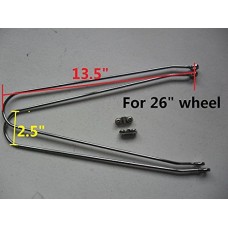 Bike 26" fender clamp + bracket pair chrome - B01LYM8M2O