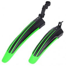 Kunshion Adjustable Fenders Set Road Mountain Bike Bicycle Mudguard Cycling Tire Front/Rear Mud Guards(Black Green) - B07CWR212R