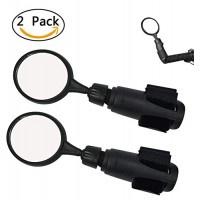Kike 2 Pack Bicycle Mirror for Handlebars 360° Rotation Safety Glass Rearview Mirror with Adjustable Velcro Straps for Mountain Bikes Road Bikes Cruiser Bicycles - B07F5STZ62