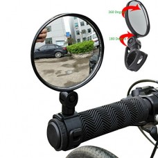 Matoen 2pcs Universal Mini Rotaty Rearview Handlebar Glass Mirror For Bike Bicycle Cycling - B073LK7BTR