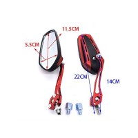 Wesource Red 10MM 8MM General Rearview Mirror Aluminum Alloy Rod Reflector Mirror - B07FHKQNYV