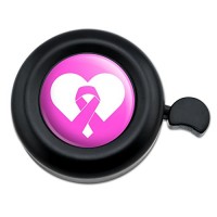 Breast Cancer Awareness Pink Ribbon in Heart Bicycle Handlebar Bike Bell - B073WKGC79