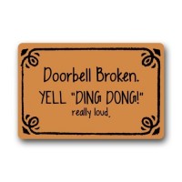 Funny Doorbell Broken Yell Ding Dong Really Loud Pattern Novelty Design Custom Bicycle Doormat L23.6"xW15.7" - B015372BBU