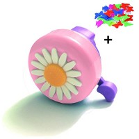 Kids Bicycle Bell with Cute Bike Spoke Child Toddler Pink Bicycle Bike Bell Ring Horn Accessories for Girls Boys by Topivot (Pinkpurple-2) - B077M3CN7Y