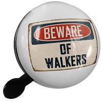 Small Bike Bell Beware Of Walkers Vintage Funny Sign - NEONBLOND - B0783BHT95