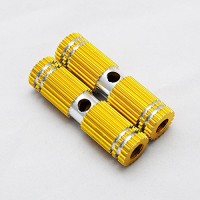 2x Children-Sized Premium Anodized Alloy Foot Pegs Fits Most Regular Bicycle Axles Gold Version (2.67in Length  0.35in Diameter Hole  0.75in Width) - B017AA4ATY
