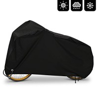 AIMUHO Bike Cover 210D Oxford Fabric Waterproof Bicycle Cover with Lock Holes  Outdoor Bicycle Rain Cover UV Protection for All Weather Conditions/XL Size - B07F5P1G5L