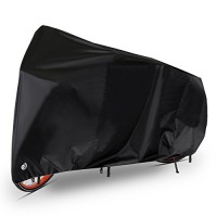 LIHAO Bike Cover 210D Outdoor Waterproof Bicycle Cover Rain Dust Sun Protector  Black Color - B073QN9GJM
