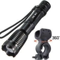 WindFire New Cree Xm-l T6 U2 LED Zoomable Flashlight Torch Lamp 1800 Lumens 5 Modes Flashlight Lighting Torch Ultra Bright & Rugged Bike Headlight High-power Cree LED Mountain Bike Headlight  Bicycle Headlight  AAA/18650 Rechargeable Bike Front Light  Cree Bicycle Light(Batteries not included) - B00OZBH148