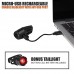 BV Waterproof USB Rechargeable (with Battery Indicator) Aluminum Alloy Bike Light Pair – Super Bright Headlight and Free Red LED Taillight – 1 Year Warranty - B0764HZB81