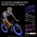 Bike Valve Wheel LED Light Set - Huistore 9 Flash Valve Cap Light for Bike Motorcycle Car Combination of Pink Blue Gray Color for US UK Bike Lovers - B00WHZR9BY