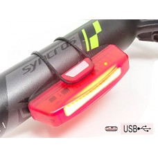 Canyon Accessories Super Bright Tail Bike Light with USB Cable - Rechargeable - Fits On Any Bike or Helmets - Water Resistant IPX4-6 Light Modes Options - B07B1235NG
