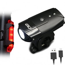 EASTWILD USB Rechargeable Bicycle Lights Set Front And Rear  Bike LED Light 2000mA/900 Lumens Super Bright Bike Headlight  Free Rechargeable Tail Light and Helmet Mount Included (Black) - B06XPLFD39