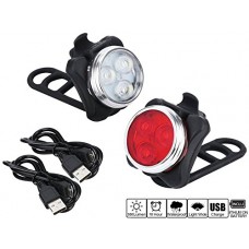 OSOPOLA Bike Headlight and Taillight Set Water Resistant USB Rechargeable LED Bike Front and Rear Combination 2 USB Cables 4 Light Modes  350lm for MTB and Road Bike Adult and Children - B06XRWDQMN