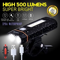 Scoofex Bike Lights USB Rechargeable - LED Bicycle Light Set Front Headlight and Back 100 LM LED Tail Light - Cycling Lights for Road & Mountain - Smart Sensors - Easy Install - Waterproof - B07B8DZR8J