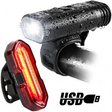 USB Direct Rechargeable Bike light Set BYBLIGHT LED Induction Waterproof Road Mountain Bicycle Headlight Front Light with Free Rear Back Tail Light - B075VPYW67
