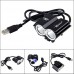 3pnshop 1 PCS USB Rechargeable Bike Light 8000 Lumens XM-L T6 LED Headlamp Cycling Headlight Bicycle Accessories +Battery Sets+Rear Light Black Color - B07GDC7DTD