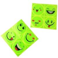 4 Set Safety Night Driving Car Styling Warning Auto Car Stickers Reflective Sticker Face Decals Hi Viz Reflective High Visibility Bike Bicycle Stickers Happy Smile - B015PVNE06
