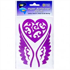 Reflective Decals Heart and Wings Set - Winged Heart Safety Sticker Kit - Tribal Tattoo Reflector Stickers - Seward Street Studios - B0749QRS64