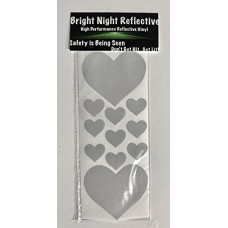 White Reflective Safety Heart decal collection great for helmets  bikes  motorcycles  cars  trucks  strollers - B071JGY9YC