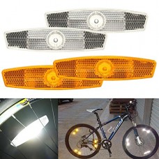 Amrka Bicycle Bike Wheel Reflector Safety Spoke Reflective Mount Vintage Clip Warning Waterproof For All Standard Spoked Wheels - Riding Wheelchair Cycling - B072PVV9F3