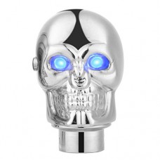 CoCocina Universal Silver Skull Manual Stick Gear Shift Lever Knob Head W/LED Light Eye - Blue - B07F846QYC