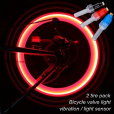 Cool Bicycle LED Wheel Light HDPE/TPE+ABS+Copper Waterproof Bike Valve Cap Light From Leadbike - B0743582XJ