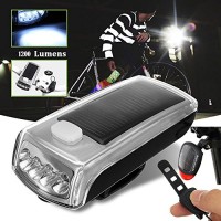Dressffe Bicycle 4 LED Solar Powered USB Rechargeable Front Light+ Tail Light Lamp Safety - B079NW1XXP