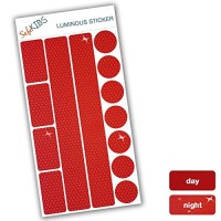 SafeKIDS luminous sticker  RED  13 stickers for pushchairs  bicycle helmets and more - B00ZUDHGZY