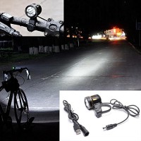 Super Bright CREE LED 5000LM Bicycle Handlebar Light Mount Waterproof Bike LED Light Headlight USB Power Interface Light Front Lamp Night Cycling Riding Safety Supply by External Mobile Power Bank - B0778JTK5N