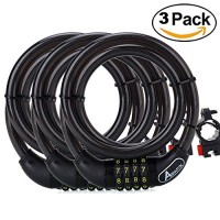 ABRA FOX Lock Cable Lock  Standard Combination Bike Lock 1-3pack - B07D3QHGLY