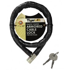 Armored Heavy Duty Cable Bike Lock - with Cross Key & FREE Pull Apart Keychain … - B01LVZ4TMU