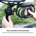 HiHiLL Bicycle Lock  Bike Lock  Bicycle Lock with 5 Digit Code  Waterproof Portable 4-Feet x 1/2-Inch for Bicycle  Tricycle  Scooter  Black - B073W7W8VN