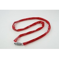 R2Brand Steel Bike Chain with Combination Lock  Red Sleeve Covering  4-Foot - B072F9L99R