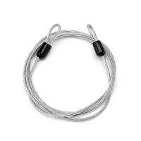 Tubwair Security Cable and Padlock  Double Loop Cable Made of Steel and PVC Coating  Universal Loop Cable/Steel Cable/Loop Cable Bike  Silver  100cm/39' - B07GLP9YYW