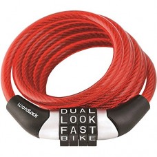 Wordlock CL-455-RD Non-Resettable Combination Cable Lock  4-Feet  Red - B00WY7R9KQ