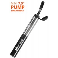PUMPICO Bike Pump - Mini Bike Pump - Bicycle Pump - Presta Schrader Valve Pump - Functional Sturdy Aluminum Alloy Body Ergonomical Handle Smarthead Nozzle - Pressure Up to 140 PSI - B07FCV1B25