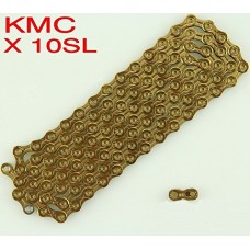 KMC X10SL Gold 10 Speed Bicycle Chain Road Bike Chain for Shimano Sram - B015L22VMG