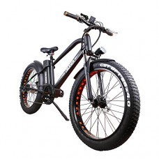 NAKTO 26'' Wide Fat Tire Snow Beach Electric Bicycle Double Disc Brake Shimano 6-speed-gears  3 working mode with 48V 12A detachable Large Capacity Waterproof Lithium Battery E-bike - B07FM2JX6Q