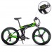 RT860 Electric Folding Mountain Bike Mens Bicycle MTB 250W 36V 12.8Ah 7 Levels PAS speeds Available High Fuction Speedometer Max Speed 35km/h Cycling Range 55-60km Casual cycling Green - B071RMN5BW