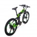 RT860 Electric Folding Mountain Bike Mens Bicycle MTB 250W 36V 12.8Ah 7 Levels PAS speeds Available High Fuction Speedometer Max Speed 35km/h Cycling Range 55-60km Casual cycling Green - B071RMN5BW
