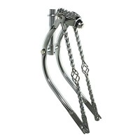 20" Bent Spring Fork 1" with Cage Twisted Bars Chrome - B077PY9LV2